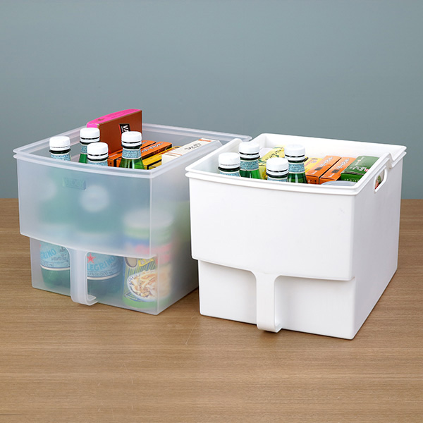 吊戸棚ボックス スリム4個 ワイド4個 ( 幅18.5cm 幅24cm キッチンストッカー 取っ手付き 吊戸棚 ケース ボックス 吊り戸棚ストッカー キッチン収納ケース 戸棚収納 収納BOX 吊り戸棚 キッチン 収納 整理ケース ) 【ブラウン】 ブラウン