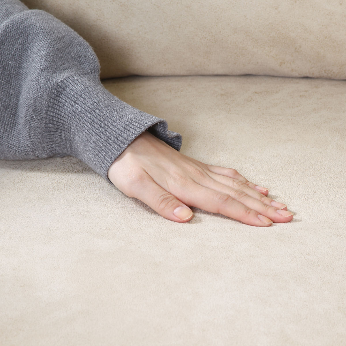 ソファ 幅149cm 2人掛け ノバック 抗菌生地仕様 ( コンパクト ローソファ 脚 取り外し可能 傷に強い ファブリック 布 スクラッチ生地 sofa ソファー 完成品 ) 【ブラウン】 ブラウン