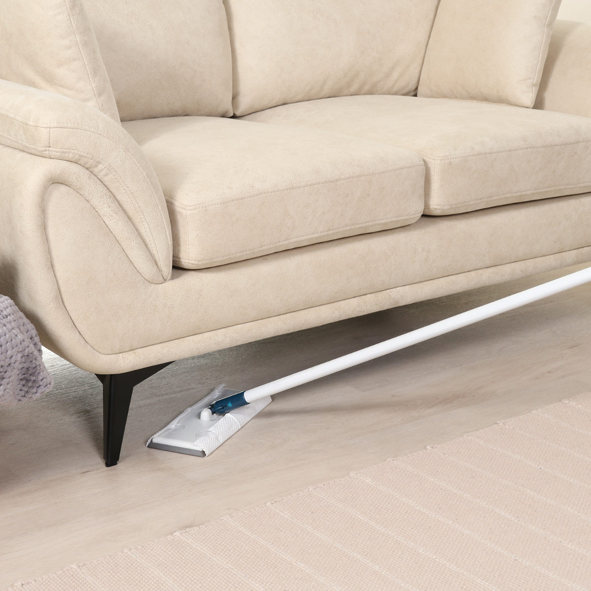 ソファ 幅149cm 2人掛け ノバック 抗菌生地仕様 ( コンパクト ローソファ 脚 取り外し可能 傷に強い ファブリック 布 スクラッチ生地 sofa ソファー 完成品 ) 【ブラウン】 ブラウン