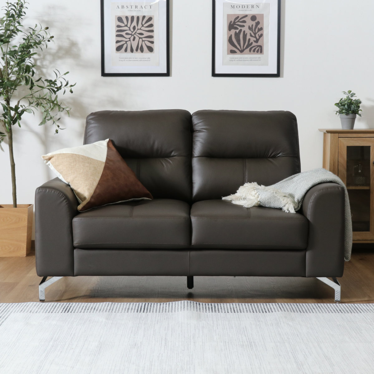 ブラウン 本革レザーチェア レザーソファ 受注生産】genuine leather sofa 本革レザーソファ 2.5人掛け