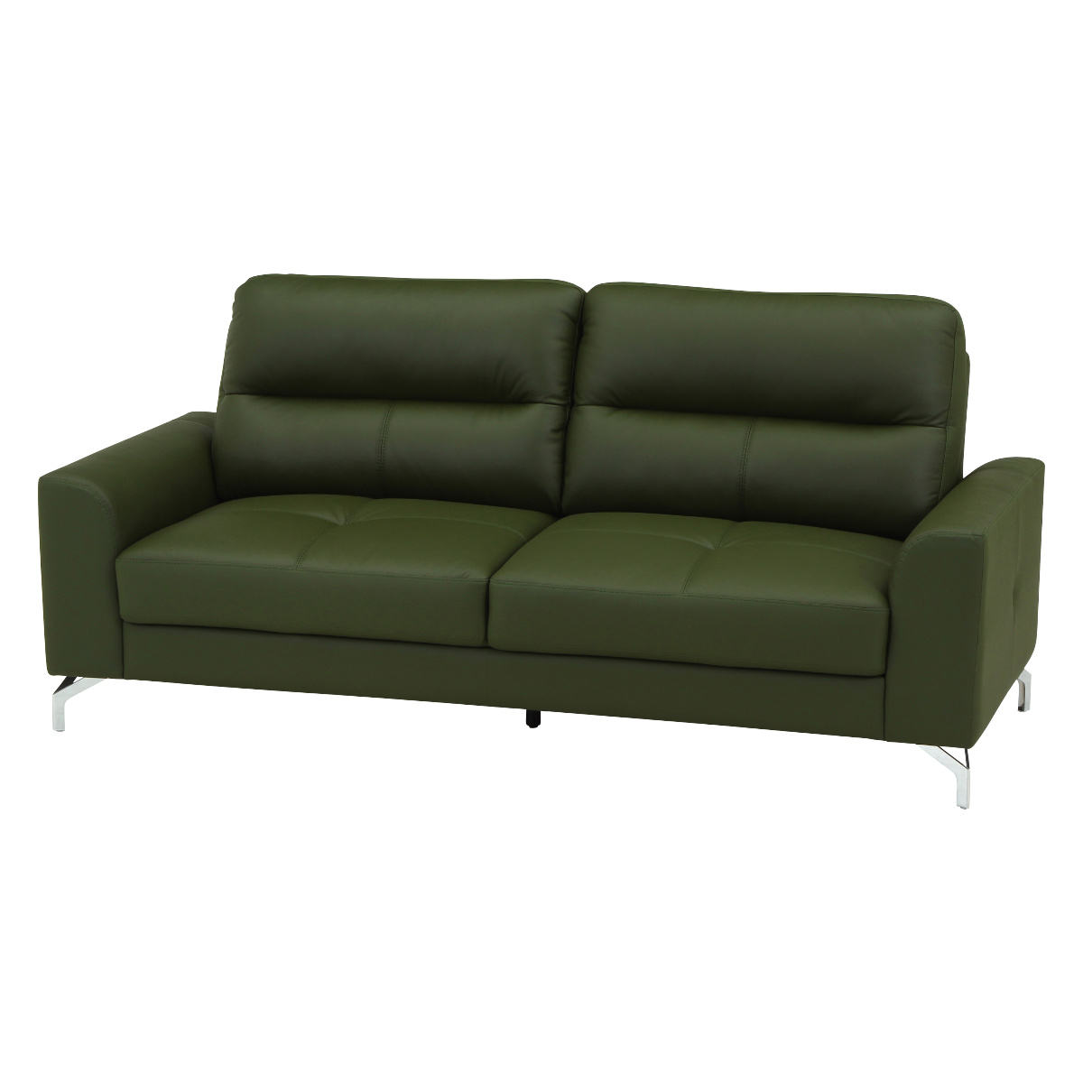 レザーソファ 幅194cm 3人掛け 革ソファ ジーク ( レザー アームレスト 肘付き シンプル ビンテージ調 北欧風 高級感 重厚感 ) 【ダークグリーン】 ダークグリーン