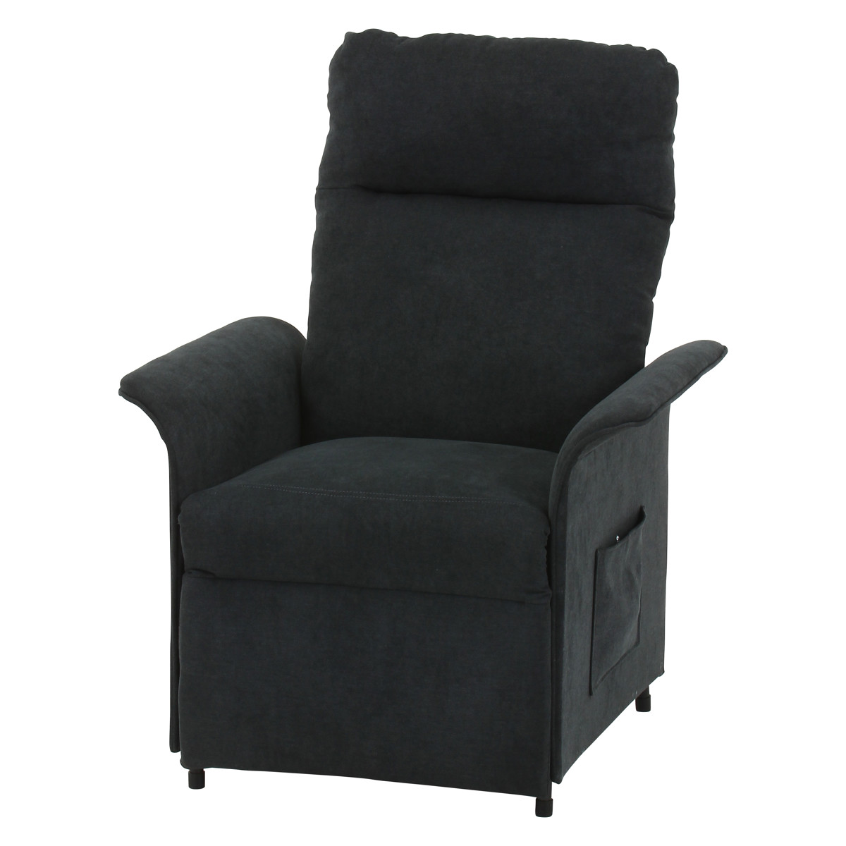 パーソナルチェア 電動リクライニング 座面高43.5cm SIMPLE ( ハイバック 収納ポケット ひじ掛け フットレスト 1人掛け 電動 ソファ 無地 シンプル おしゃれ ) 【ネイビー】 ネイビー