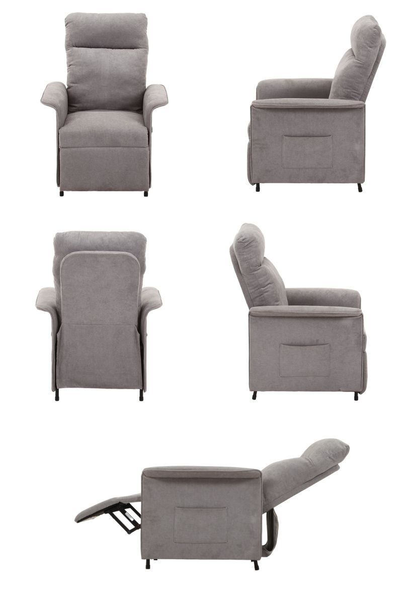 パーソナルチェア 電動リクライニング 座面高43.5cm SIMPLE ( ハイバック 収納ポケット ひじ掛け フットレスト 1人掛け 電動 ソファ 無地 シンプル おしゃれ ) 【ネイビー】 ネイビー