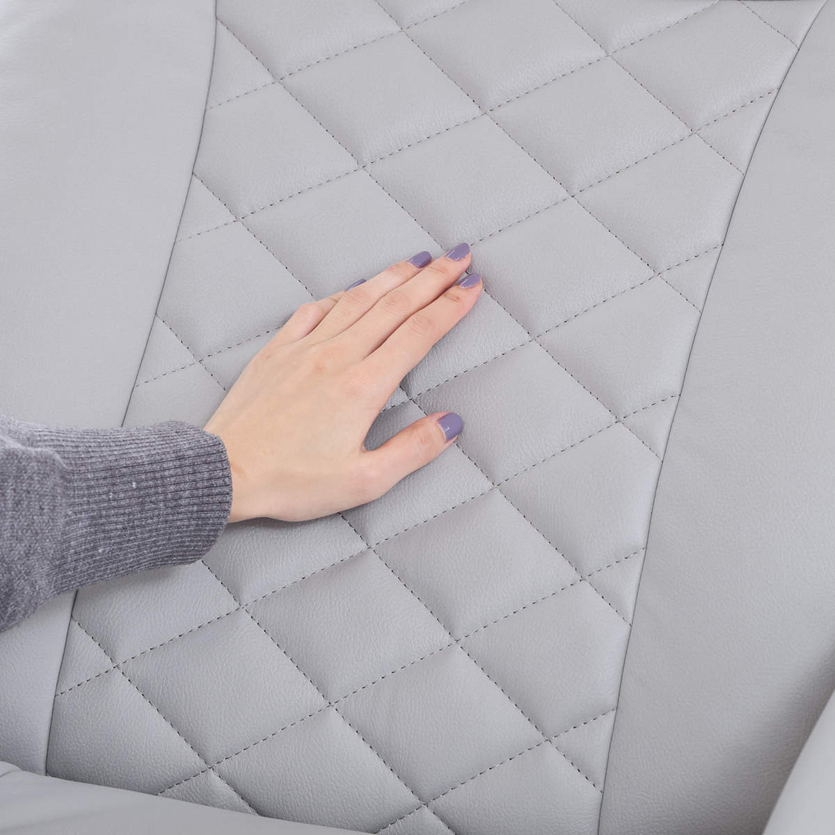 パーソナルチェア リクライニング オットマン付 クロス ( 回転 チェア 椅子 レザー調 ソフトレザー ゆったり リラックス ヘッドレスト アームレスト ビンテージ調 高級感 ) 【グレー】 グレー