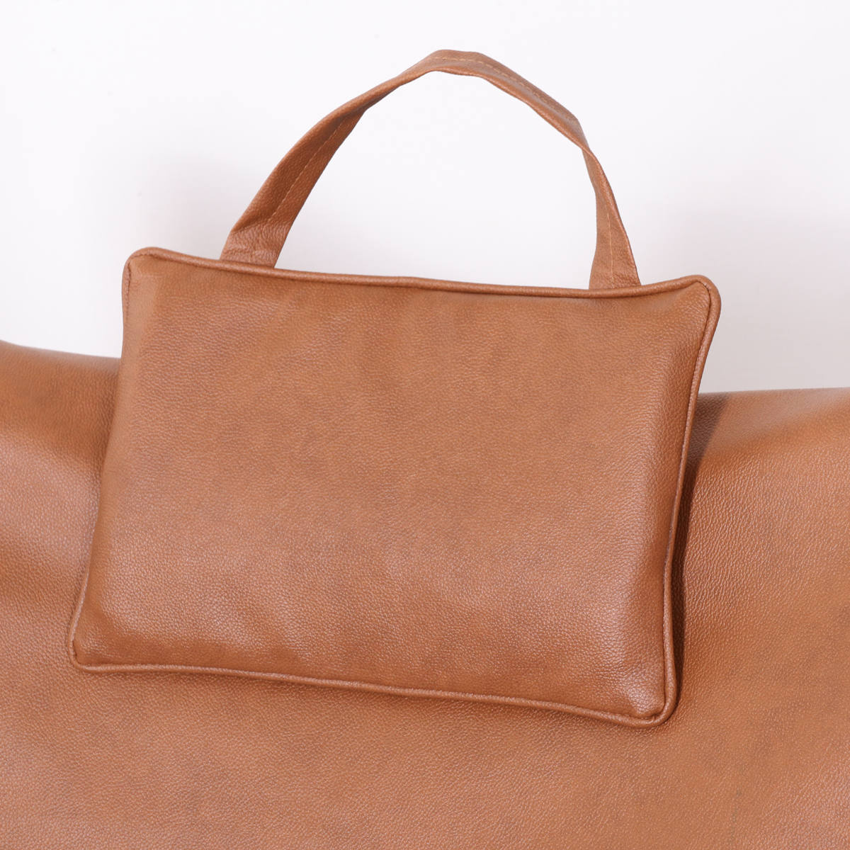 ラウンジチェア 折りたたみ レザー調 ( ピロー付き 幅広座面 天然木 フレーム リラックス チェア 椅子 ブラウン ブラック リビング ヴィンテージ調 北欧 おしゃれ ) 【ブラック】 ブラック