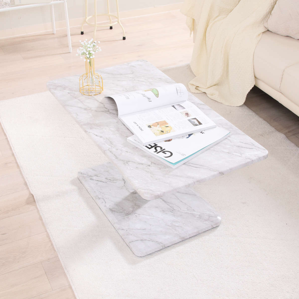 リビングテーブル 昇降式 幅120cm 大理石柄 ( 高さ調節 フットペダル ローテーブル センターテーブル テーブル カフェ風 長方形 キャスター テレワーク パソコン 作業 机 高級感 上品 )