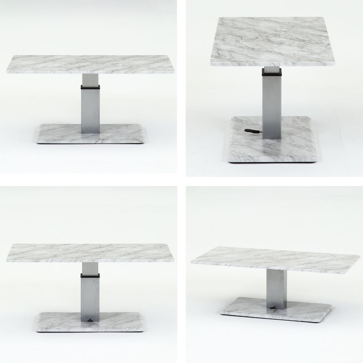 リビングテーブル 昇降式 幅120cm 大理石柄 ( 高さ調節 フットペダル ローテーブル センターテーブル テーブル カフェ風 長方形 キャスター テレワーク パソコン 作業 机 高級感 上品 )