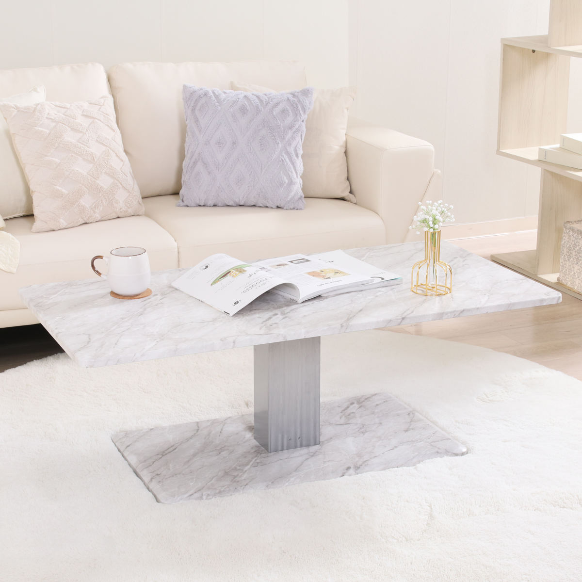 リビングテーブル 昇降式 幅120cm 大理石柄 ( 高さ調節 フットペダル ローテーブル センターテーブル テーブル カフェ風 長方形 キャスター テレワーク パソコン 作業 机 高級感 上品 )