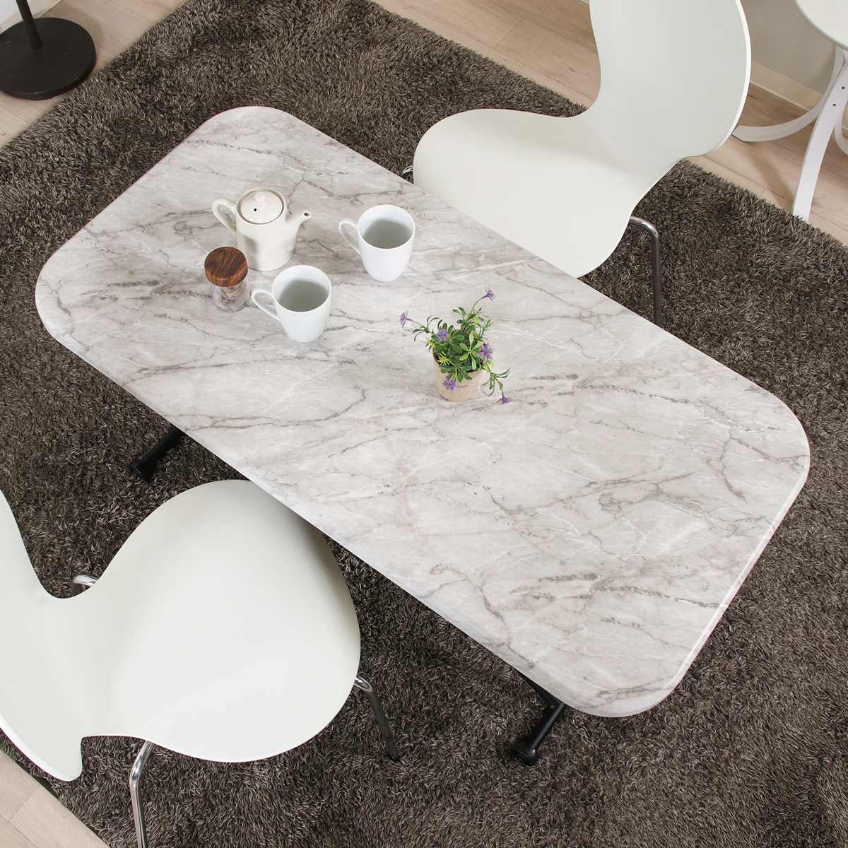 リビングテーブル ワイド 昇降式 幅120cm 大理石柄 コンクリート柄 ( 高さ調節 ローテーブル センターテーブル テーブル カフェ風 長方形 テレワーク パソコン 作業 机 高級感 上品 ) 【コンクリート】 コンクリート