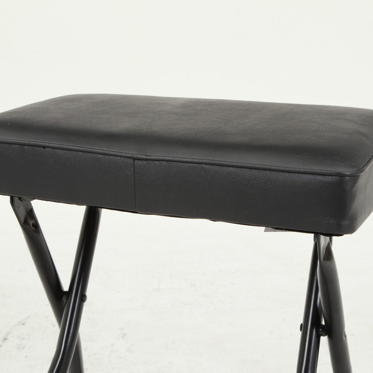 折りたたみ椅子 座面高49cm スツール ワイドチェア バーディー ( 背もたれなし ツートン おしゃれ スリム チェア レザー調 ファブリック 座面 ダイニング キッチン リビング デスク ) 【ブラウン】 ブラウン