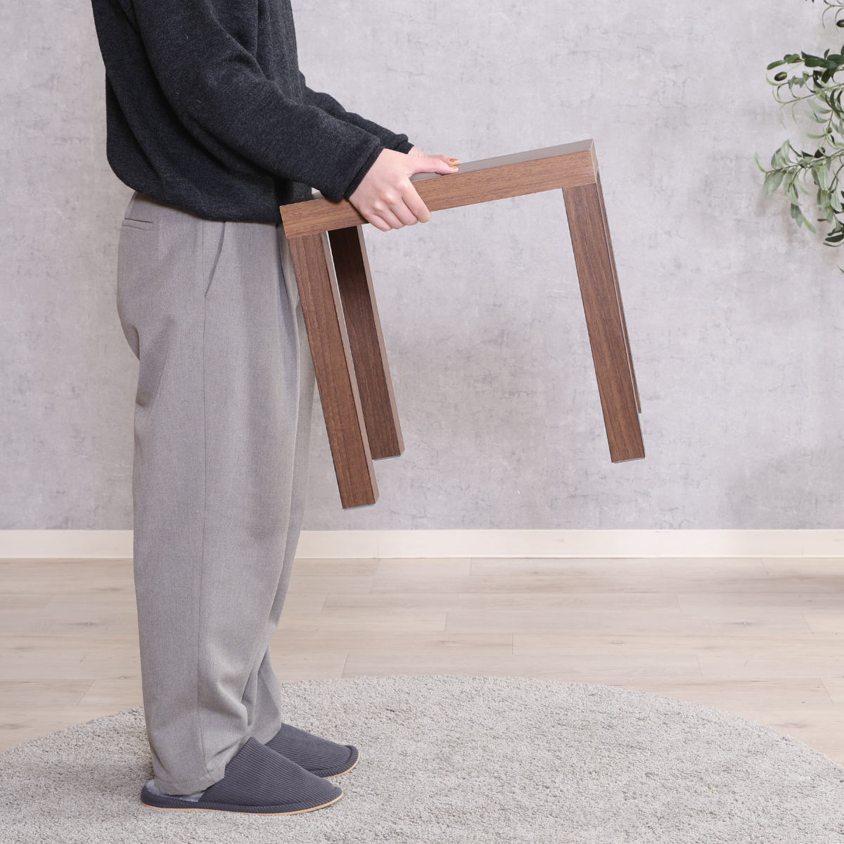 ミニテーブル スクエア 幅40×奥行40×高さ40cm キューブテーブル ( 木目調 キューブ 正方形 四角 テーブル サイドテーブル コンパクト ナイトテーブル ソファ ベッド 横 ナチュラル ホワイト ブラウン ) 【ホワイトウォッシュ】 ホワイトウォッシュ