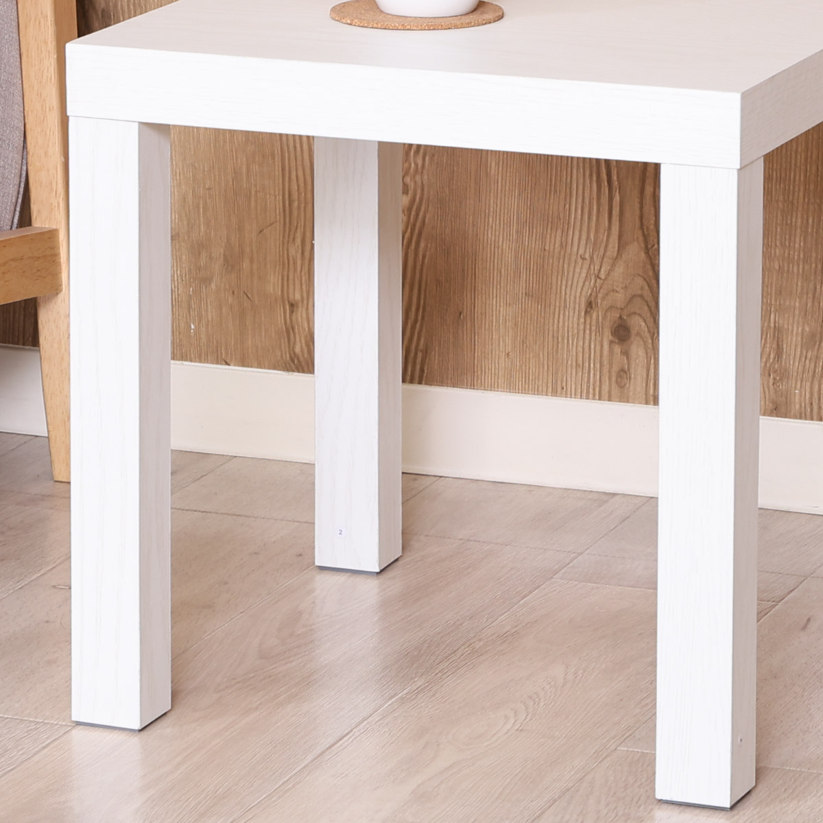 ミニテーブル スクエア 幅40×奥行40×高さ40cm キューブテーブル ( 木目調 キューブ 正方形 四角 テーブル サイドテーブル コンパクト ナイトテーブル ソファ ベッド 横 ナチュラル ホワイト ブラウン ) 【ホワイトウォッシュ】 ホワイトウォッシュ