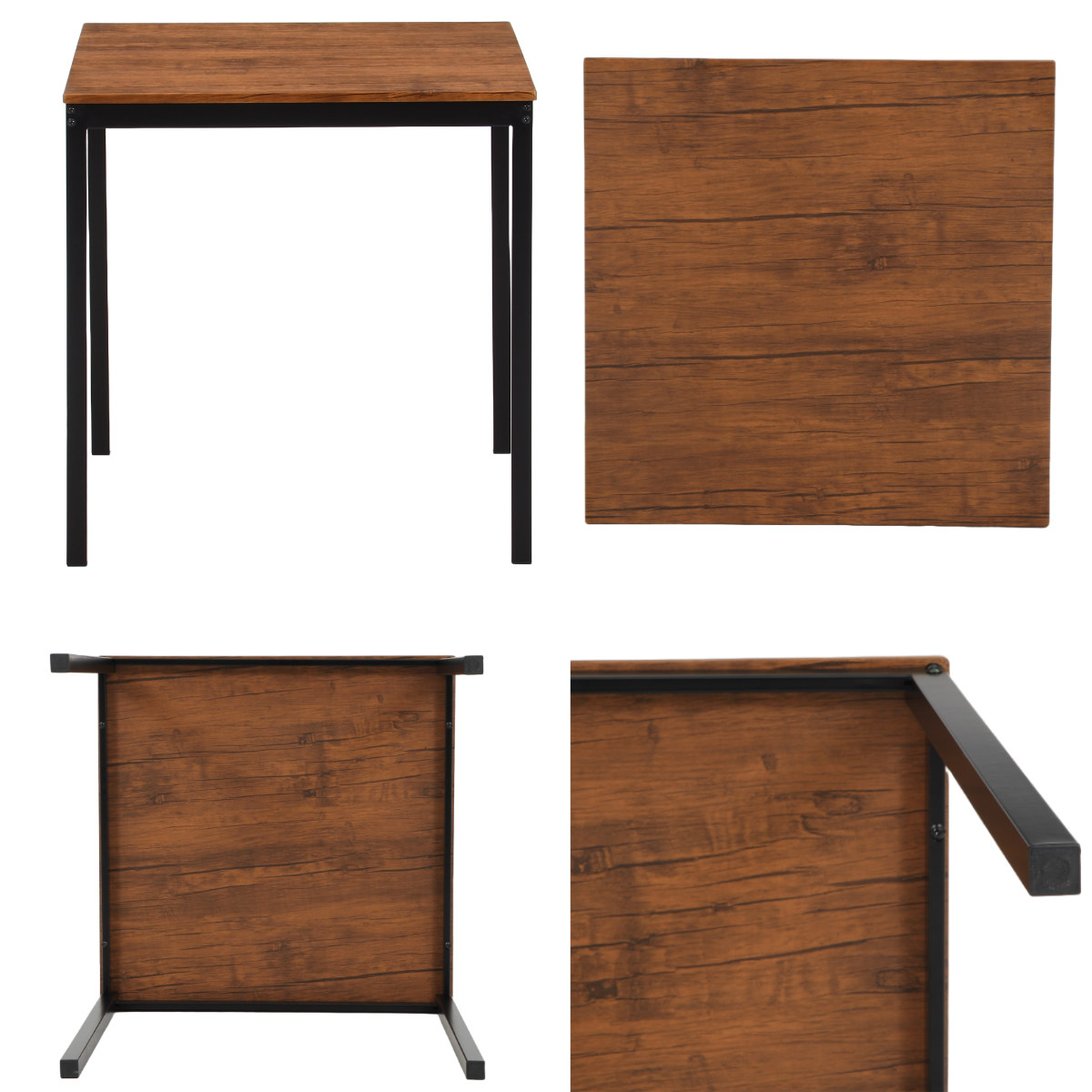 ダイニングテーブルセット 2人掛け 3点セット テーブル幅70cm チェア×2 マリー ( ダイニングセット 正方形 スクエア 1人掛け テーブル コンパクト カフェテーブル 椅子 セット ビンテージ調 ナチュラル レザー調 ファブリック ) 【ビンテージ】 ビンテージ