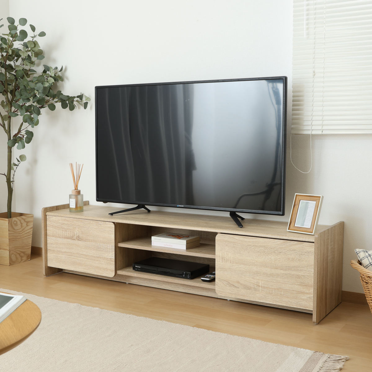 テレビ台 幅159cm 木目調 ソフトクローズ 55型対応 （ TV台