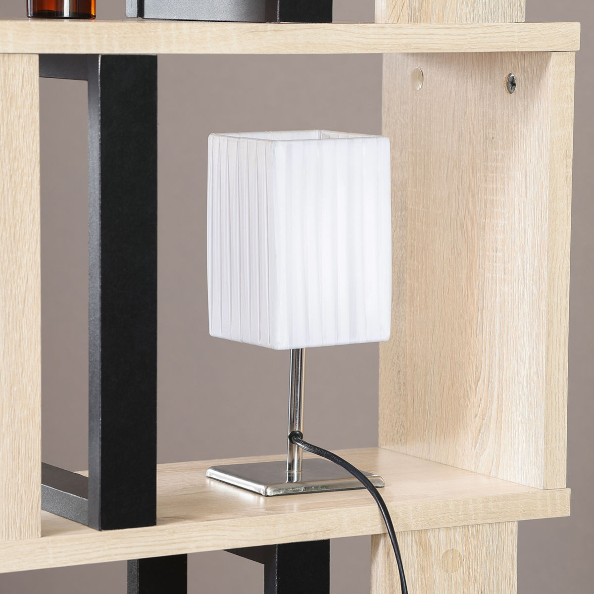 S字ディスプレイラック 幅59cm 4段 A4サイズ対応 ( ディスプレイラック S字 ラック 棚 A4対応 ツートン シェルフ 飾り棚 間仕切 収納 家具 ナチュラル ホワイト 四段 ) 【ナチュラル】 ナチュラル