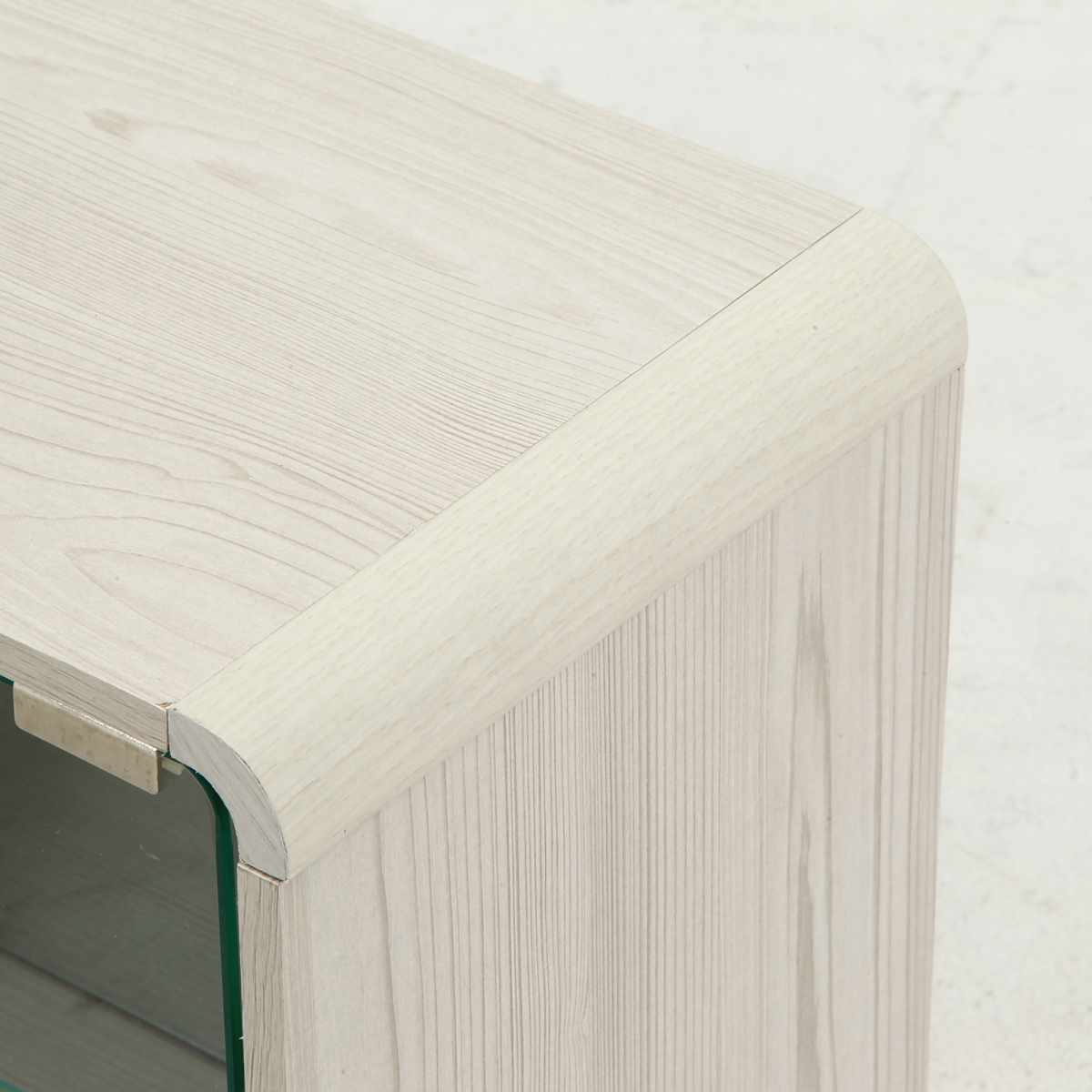 コレクションシェルフ 幅79.5cm ロータイプ ガラス扉 背面ミラー 推し活 ( ショーケース コレクションラック シェルフ ケース 棚 ラック ディスプレイ 収納 可動棚 ナチュラル ホワイトウォッシュ ) 【ホワイトウォッシュ】 ホワイトウォッシュ