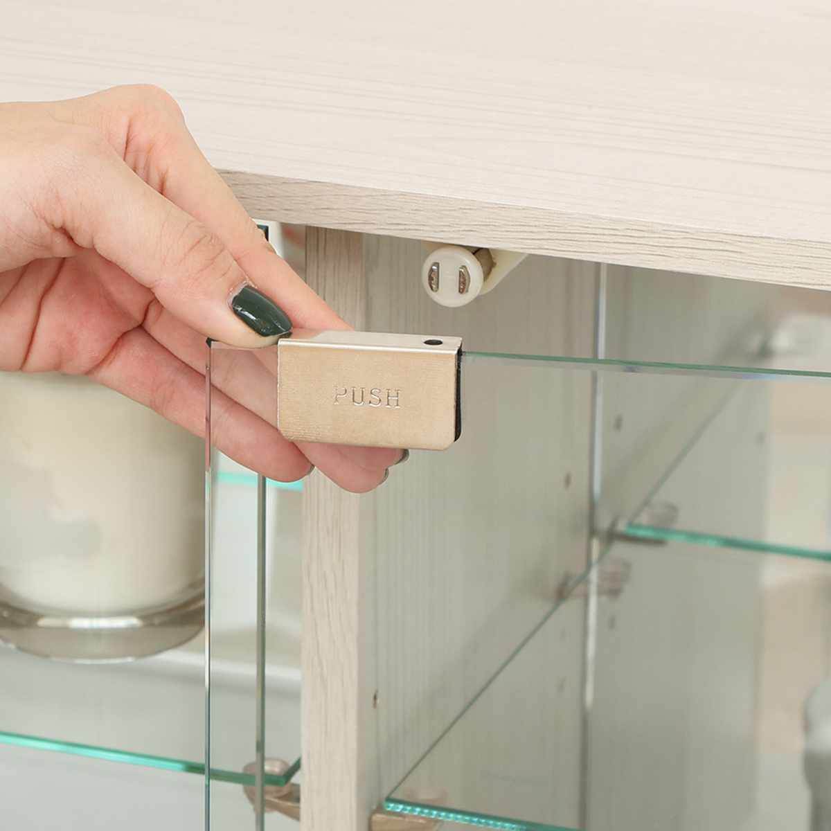 コレクションシェルフ 幅79.5cm ロータイプ ガラス扉 背面ミラー 推し活 ( ショーケース コレクションラック シェルフ ケース 棚 ラック ディスプレイ 収納 可動棚 ナチュラル ホワイトウォッシュ ) 【ホワイトウォッシュ】 ホワイトウォッシュ