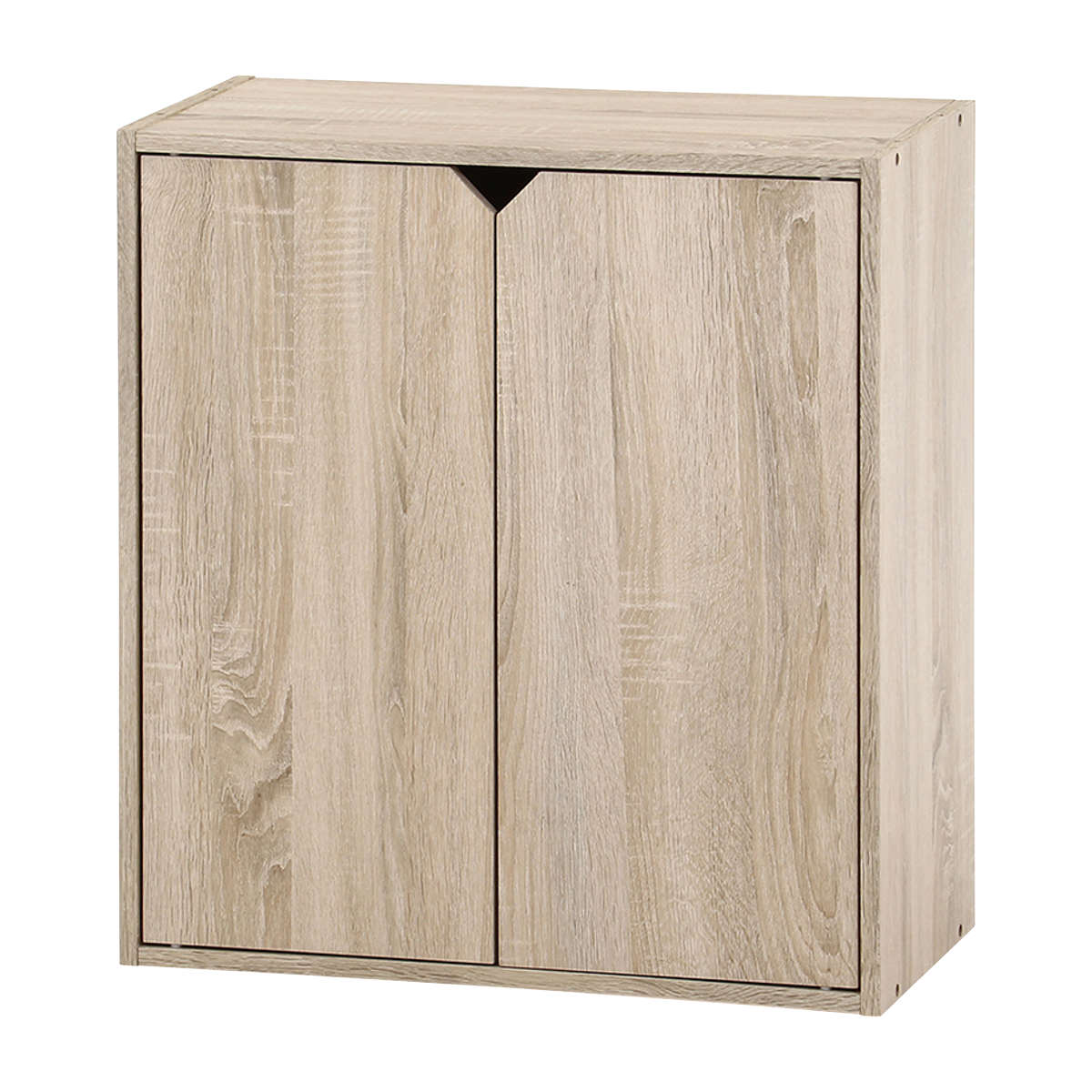 連結可能 収納ボックス 幅60cm 前面扉タイプ ( 棚 ラック 連結 積み重ね 扉収納 隠す収納 ナチュラル ホワイトウォッシュ 省スペース コンパクト ) 【ホワイトウォッシュ】 ホワイトウォッシュ