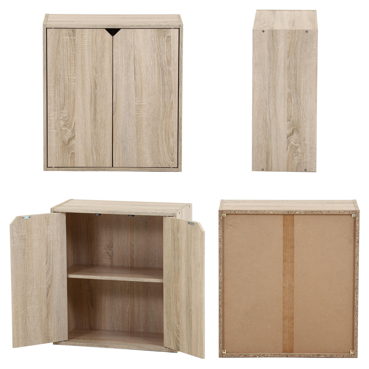 連結可能 収納ボックス 幅60cm 前面扉タイプ ( 棚 ラック 連結 積み重ね 扉収納 隠す収納 ナチュラル ホワイトウォッシュ 省スペース コンパクト ) 【ホワイトウォッシュ】 ホワイトウォッシュ