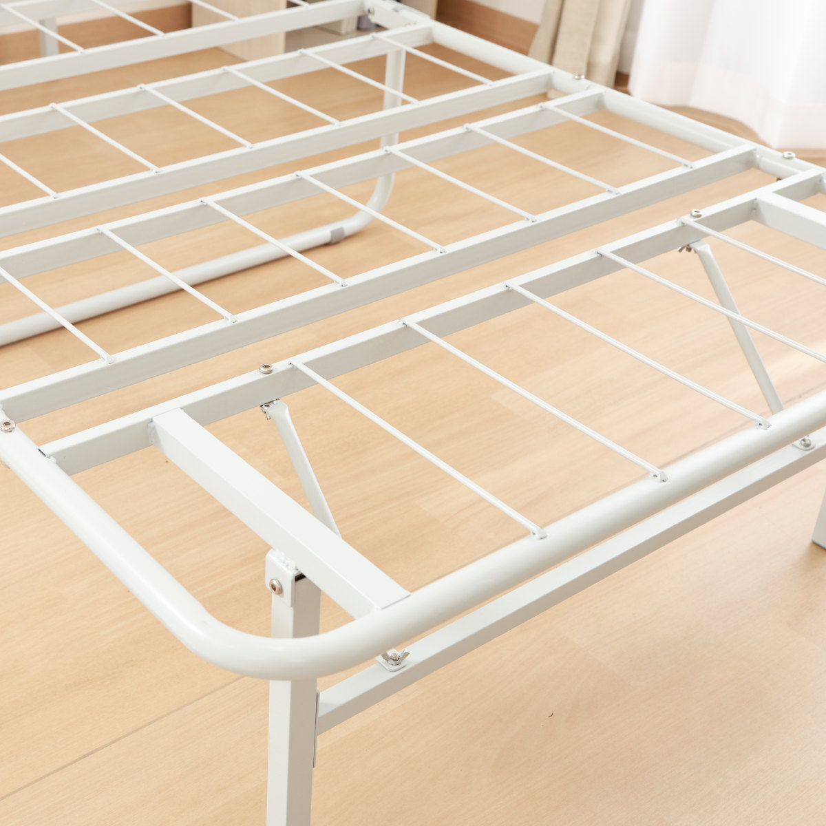 パイプベッド シングル スチール 折りたたみ 工具不要 ( ベッド 折り畳み フレーム コンパクト 組み立て簡単 スリム 寝具 ブラック グレー ベット ) 【ブラック】 ブラック