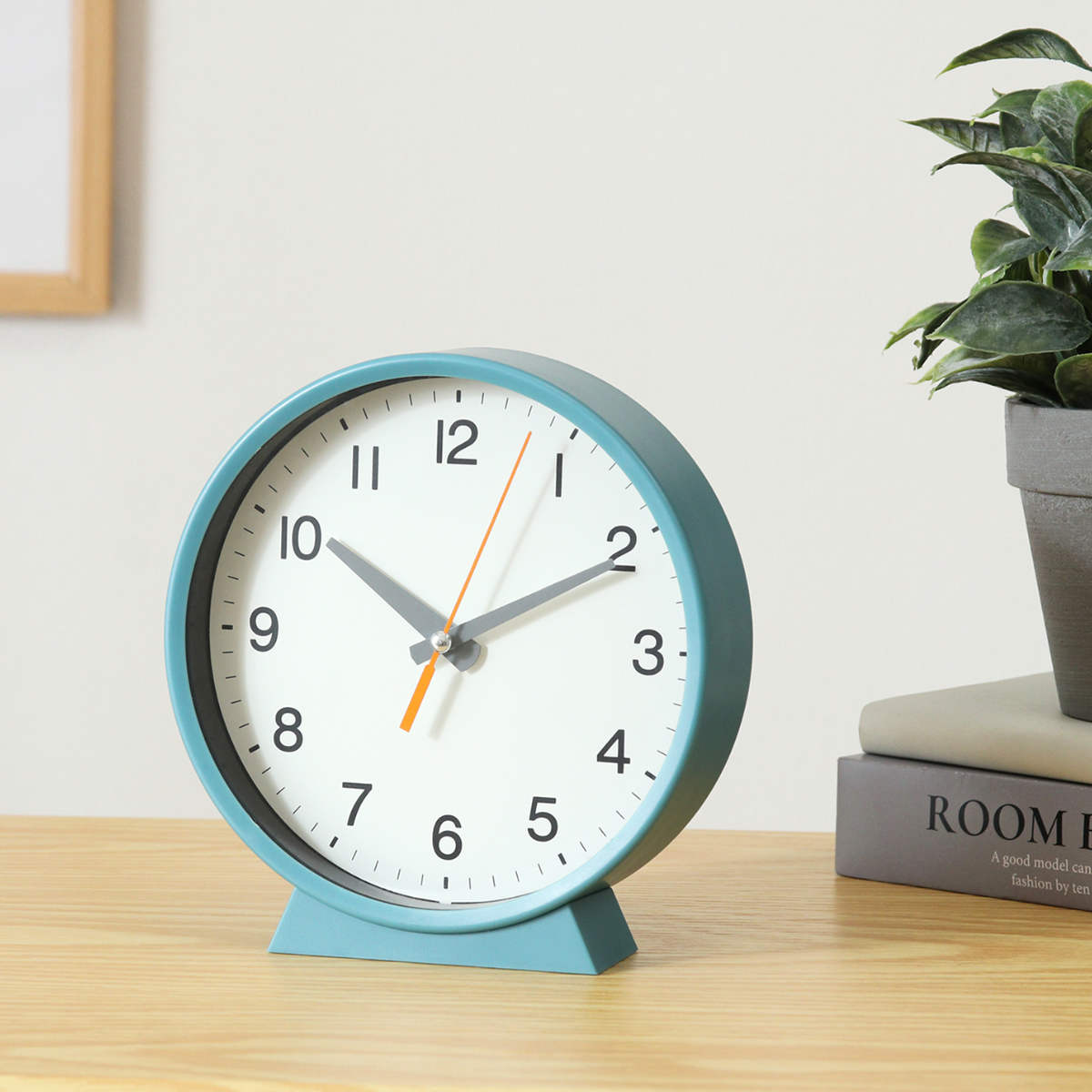 置掛兼用時計 エルフ 連続秒針 静音 掛け時計 置き時計 ( 置き時計 壁掛け時計 掛け時計 置き型 2way シンプル ヴィンテージ調 コンパクト かわいい 可愛い ) 【オレンジ】 オレンジ