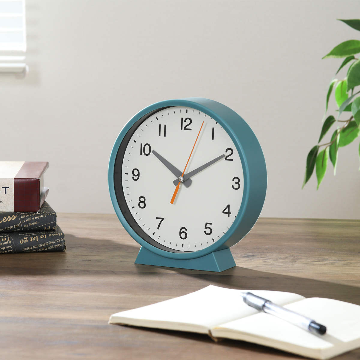 置掛兼用時計 エルフ 連続秒針 静音 掛け時計 置き時計 ( 置き時計 壁掛け時計 掛け時計 置き型 2way シンプル ヴィンテージ調 コンパクト かわいい 可愛い ) 【オレンジ】 オレンジ