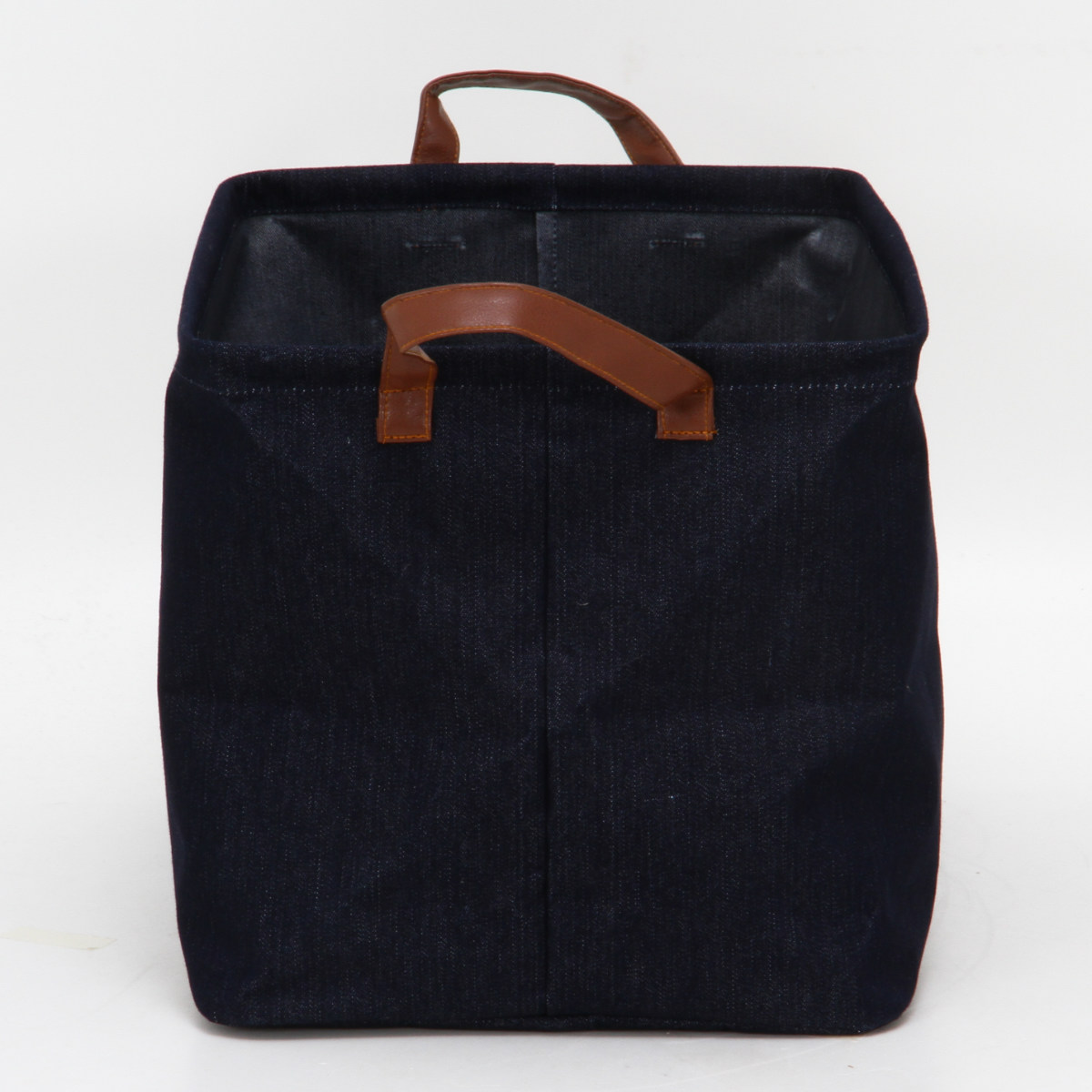 収納ボックス 布 ファブリックボックス スクエア デニム インナーケース 折りたたみ ( 幅38×奥行26×高さ26cm 収納ケース 収納 小物 小物収納 小物入れ カラーボックス 引き出し インナーボックス ボックス ケース 持ち手付き )