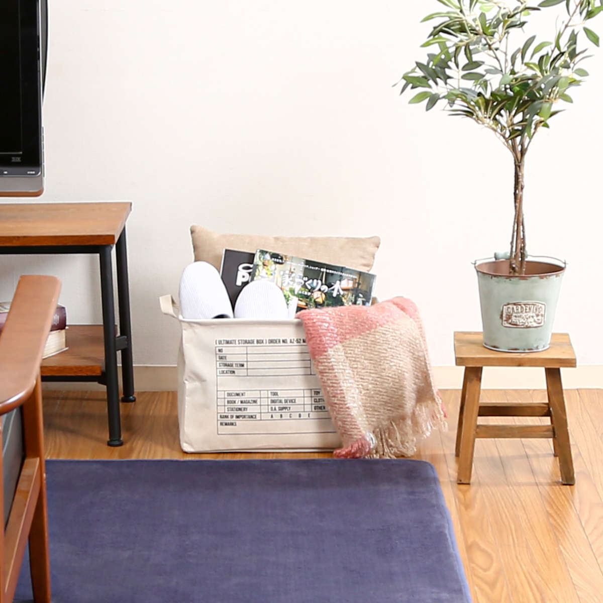 収納ボックス 布 ファブリック インナーボックス 折りたたみ ( 幅38×奥行26×高さ26cm 収納ケース 収納 小物 小物収納 小物入れ カラーボックス 引き出し インナーケース ボックス ケース 持ち手付き ) 【ブラック】 ブラック