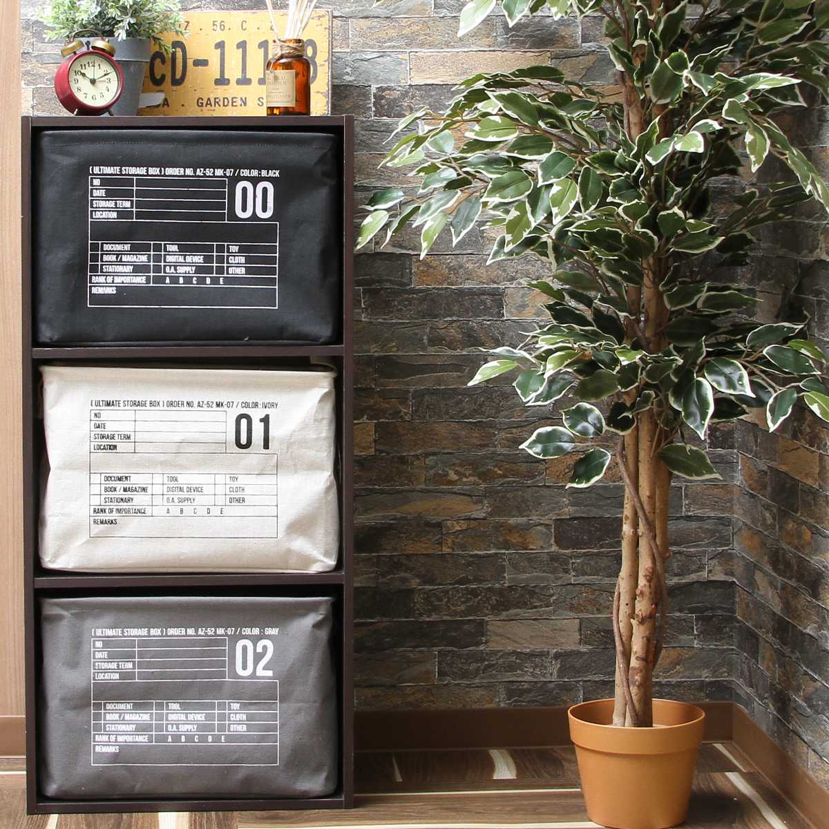 収納ボックス 布 ファブリック インナーボックス 折りたたみ ( 幅38×奥行26×高さ26cm 収納ケース 収納 小物 小物収納 小物入れ カラーボックス 引き出し インナーケース ボックス ケース 持ち手付き ) 【ブラック】 ブラック