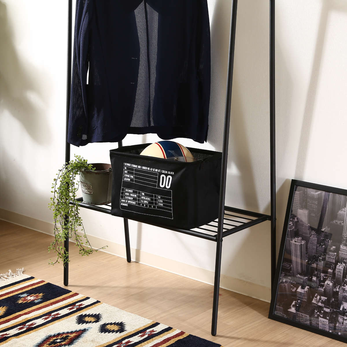 収納ボックス 布 ファブリック インナーボックス 折りたたみ ( 幅38×奥行26×高さ26cm 収納ケース 収納 小物 小物収納 小物入れ カラーボックス 引き出し インナーケース ボックス ケース 持ち手付き ) 【ブラック】 ブラック