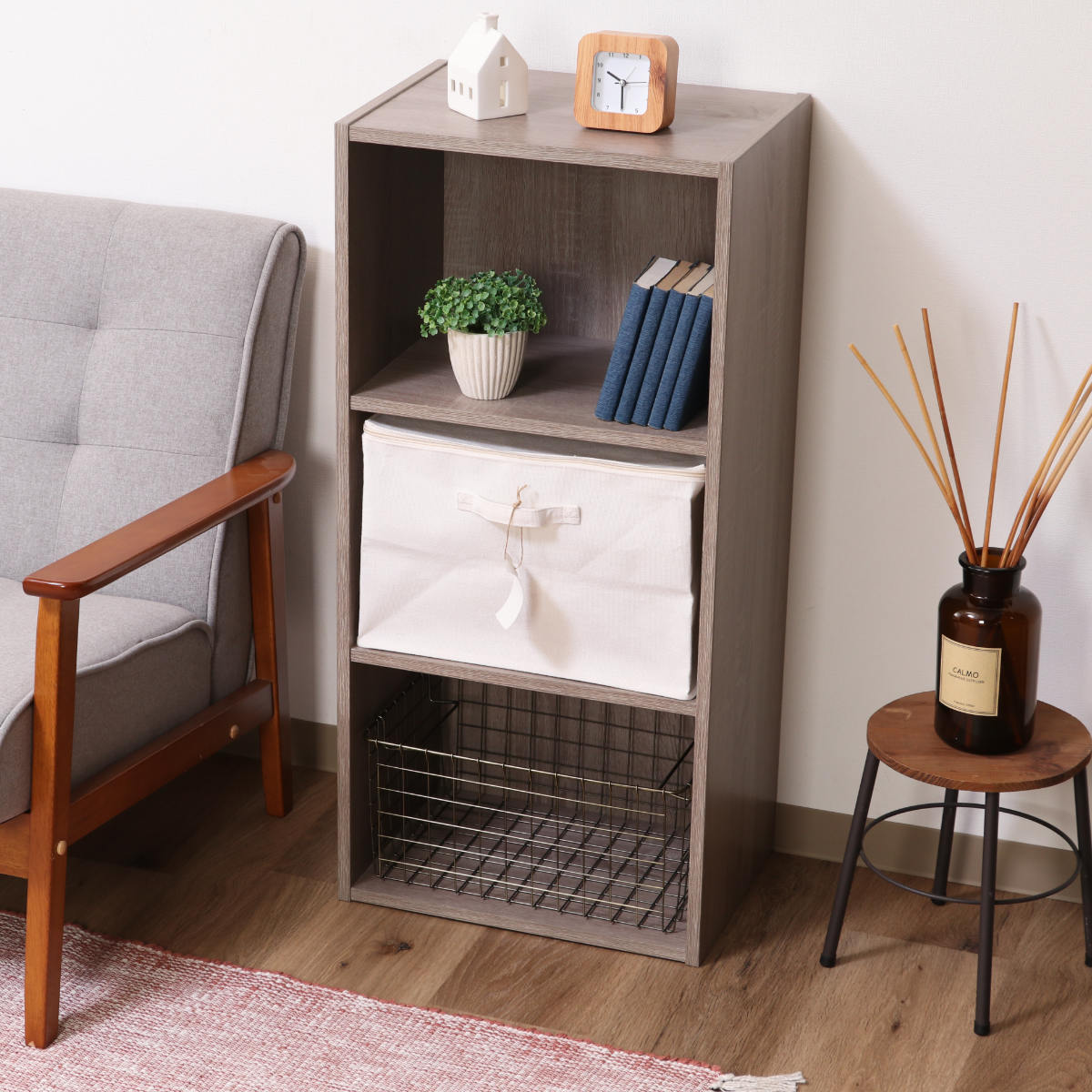 収納ボックス ふた付き 布 魅せる収納ボックス フルサイズ ( 収納ケース 折りたたみ 小物収納 フタ付き 収納 ケース ボックス ファスナー 引き出し 取っ手付き 持ち手付き ファブリック 布製 おしゃれ 綿 撥水 軽量 ホコリ )