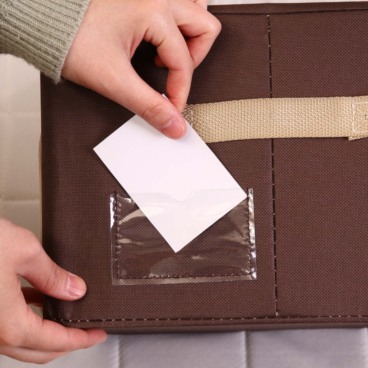 収納ボックス 22L 窓付き 積み重ね収納ボックス 布 幅39×奥行29×高さ20cm ( 前開き 衣類収納 スタッキング 収納ケース 衣類 洋服 収納 クローゼット収納 大容量 押入れ収納 衣装ケース おしゃれ 収納袋 持ち手付き ) 【ブルー】 ブルー