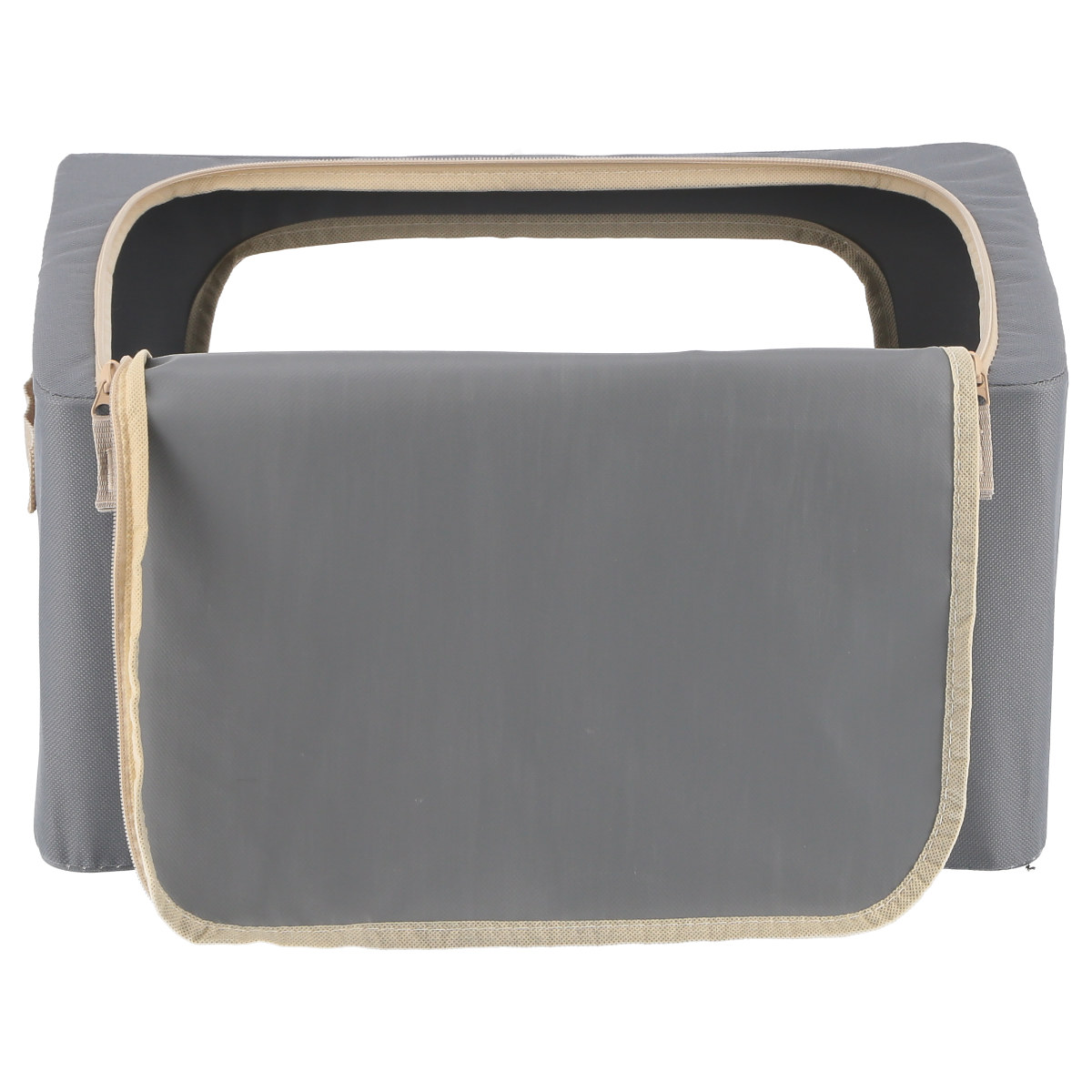 収納ボックス 22L 窓付き 積み重ね収納ボックス 布 幅39×奥行29×高さ20cm ( 前開き 衣類収納 スタッキング 収納ケース 衣類 洋服 収納 クローゼット収納 大容量 押入れ収納 衣装ケース おしゃれ 収納袋 持ち手付き ) 【ブルー】 ブルー