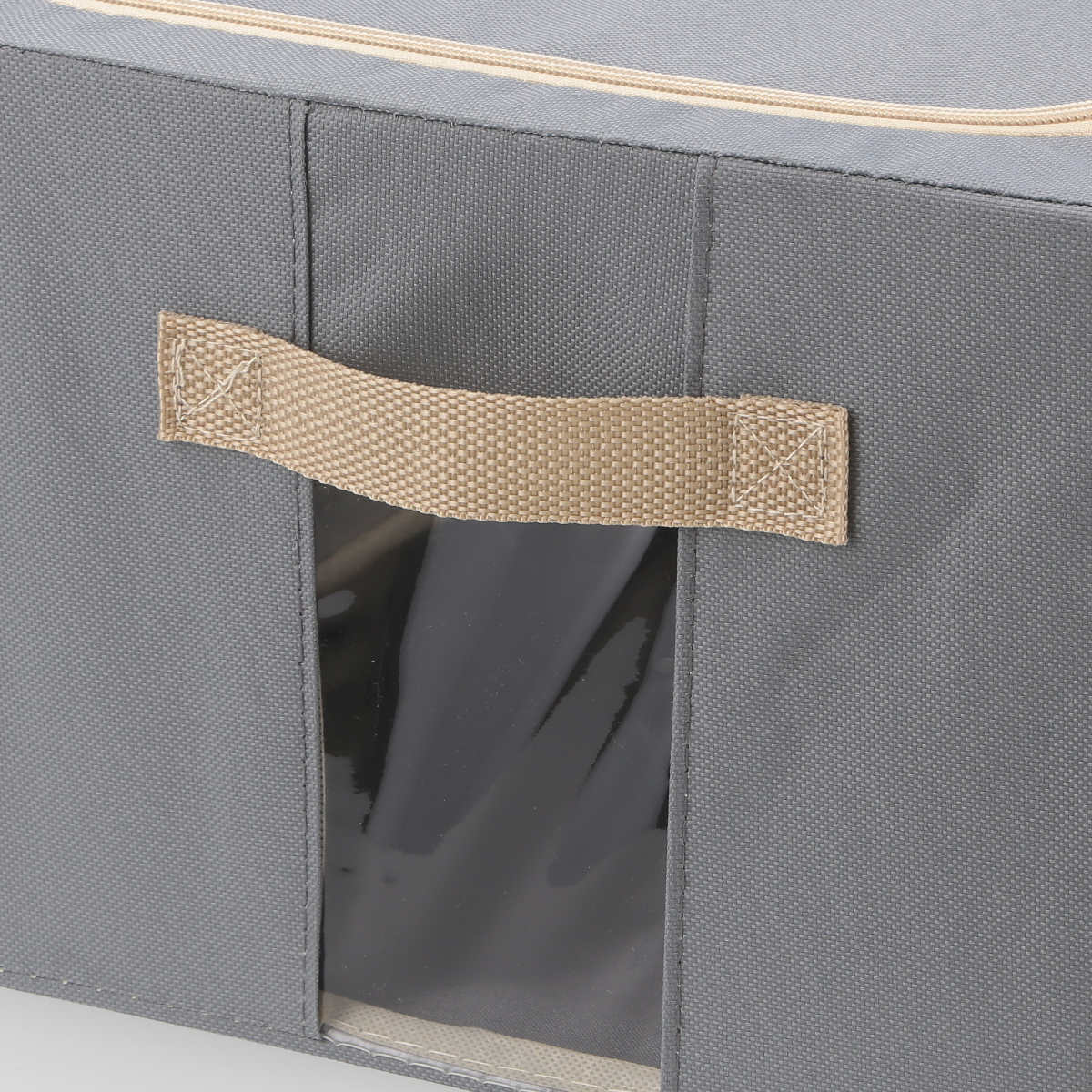 収納ボックス 22L 窓付き 積み重ね収納ボックス 布 幅39×奥行29×高さ20cm ( 前開き 衣類収納 スタッキング 収納ケース 衣類 洋服 収納 クローゼット収納 大容量 押入れ収納 衣装ケース おしゃれ 収納袋 持ち手付き ) 【ブルー】 ブルー