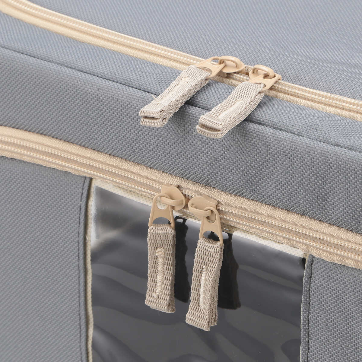 収納ボックス 22L 窓付き 積み重ね収納ボックス 布 幅39×奥行29×高さ20cm ( 前開き 衣類収納 スタッキング 収納ケース 衣類 洋服 収納 クローゼット収納 大容量 押入れ収納 衣装ケース おしゃれ 収納袋 持ち手付き ) 【ブルー】 ブルー