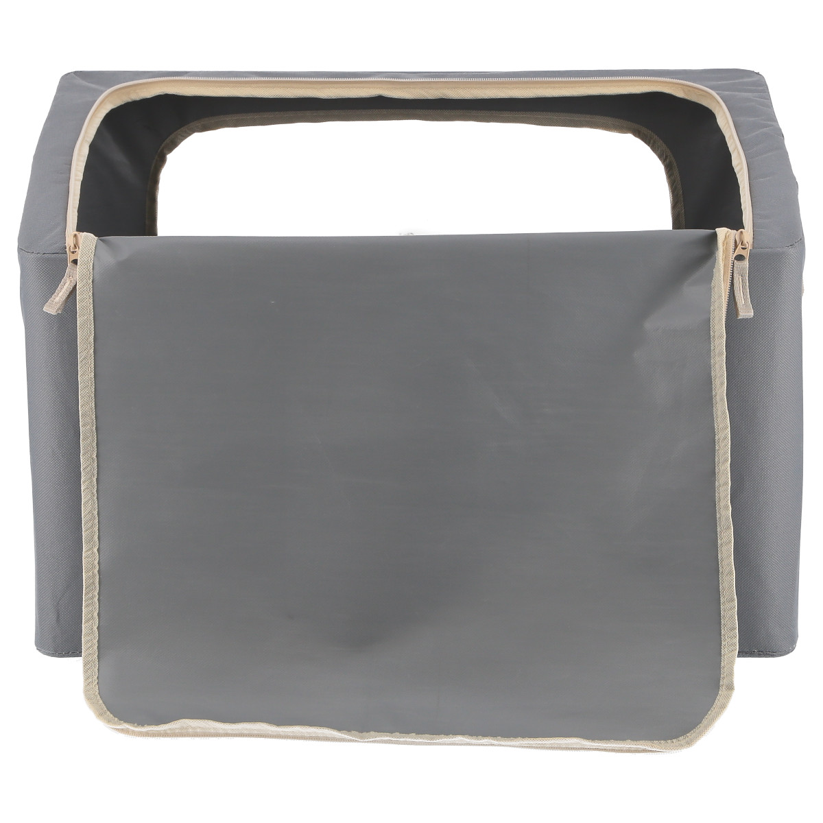 収納ボックス 55L 窓付き 積み重ね収納ボックス 布 幅50×奥行40×高さ28cm ( 前開き 衣類収納 スタッキング 収納ケース 衣類 洋服 収納 クローゼット収納 大容量 押入れ収納 衣装ケース おしゃれ 収納袋 持ち手付き ) 【ブラウン】 ブラウン