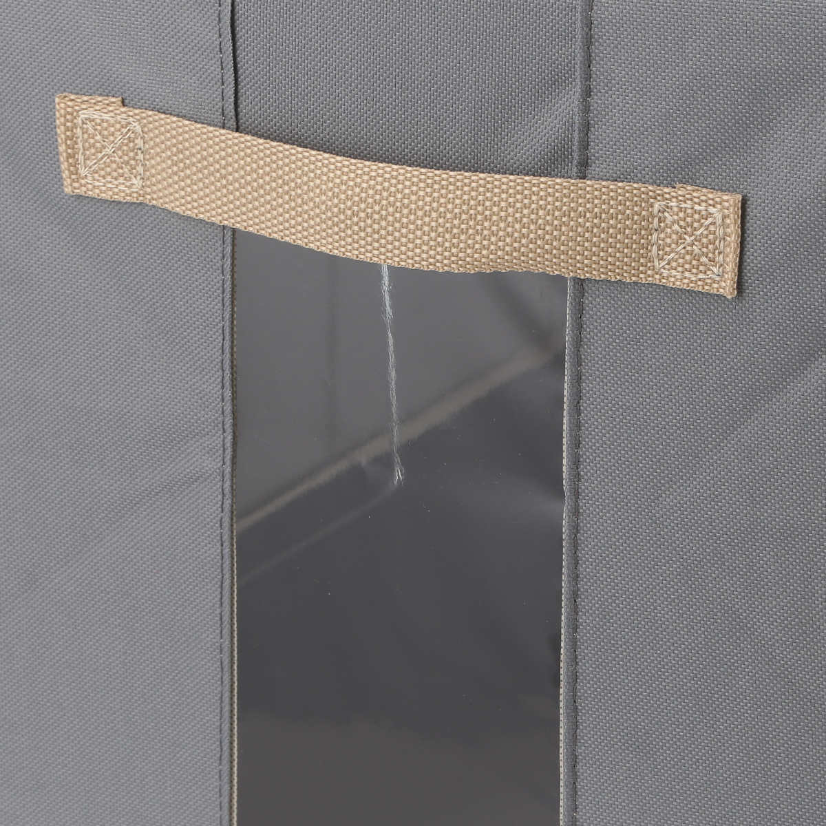 収納ボックス 55L 窓付き 積み重ね収納ボックス 同色3個セット 布 幅50×奥行40×高さ28cm ( 前開き 衣類収納 スタッキング 収納ケース 衣類 洋服 収納 クローゼット収納 大容量 押入れ収納 衣装ケース おしゃれ 収納袋 持ち手付き ) 【ブルー】 ブルー