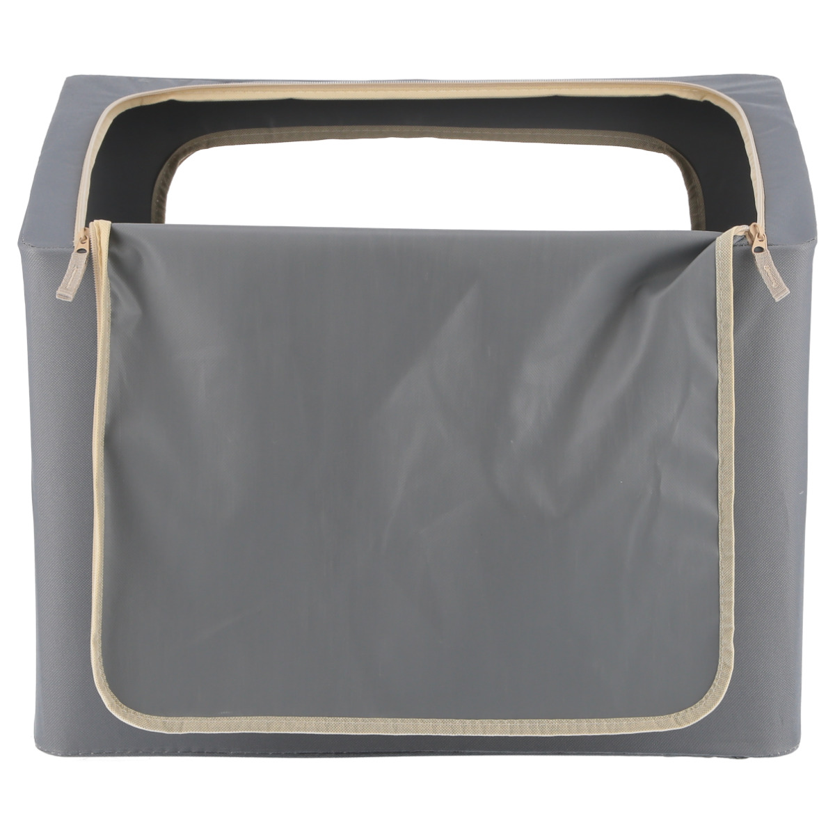 収納ボックス 72L 窓付き 積み重ね収納ボックス 同色3個セット 布 幅50×奥行40×高さ36cm ( 前開き 衣類収納 スタッキング 収納ケース 衣類 洋服 収納 クローゼット収納 大容量 押入れ収納 衣装ケース おしゃれ 収納袋 持ち手付き ) 【ブルー】 ブルー