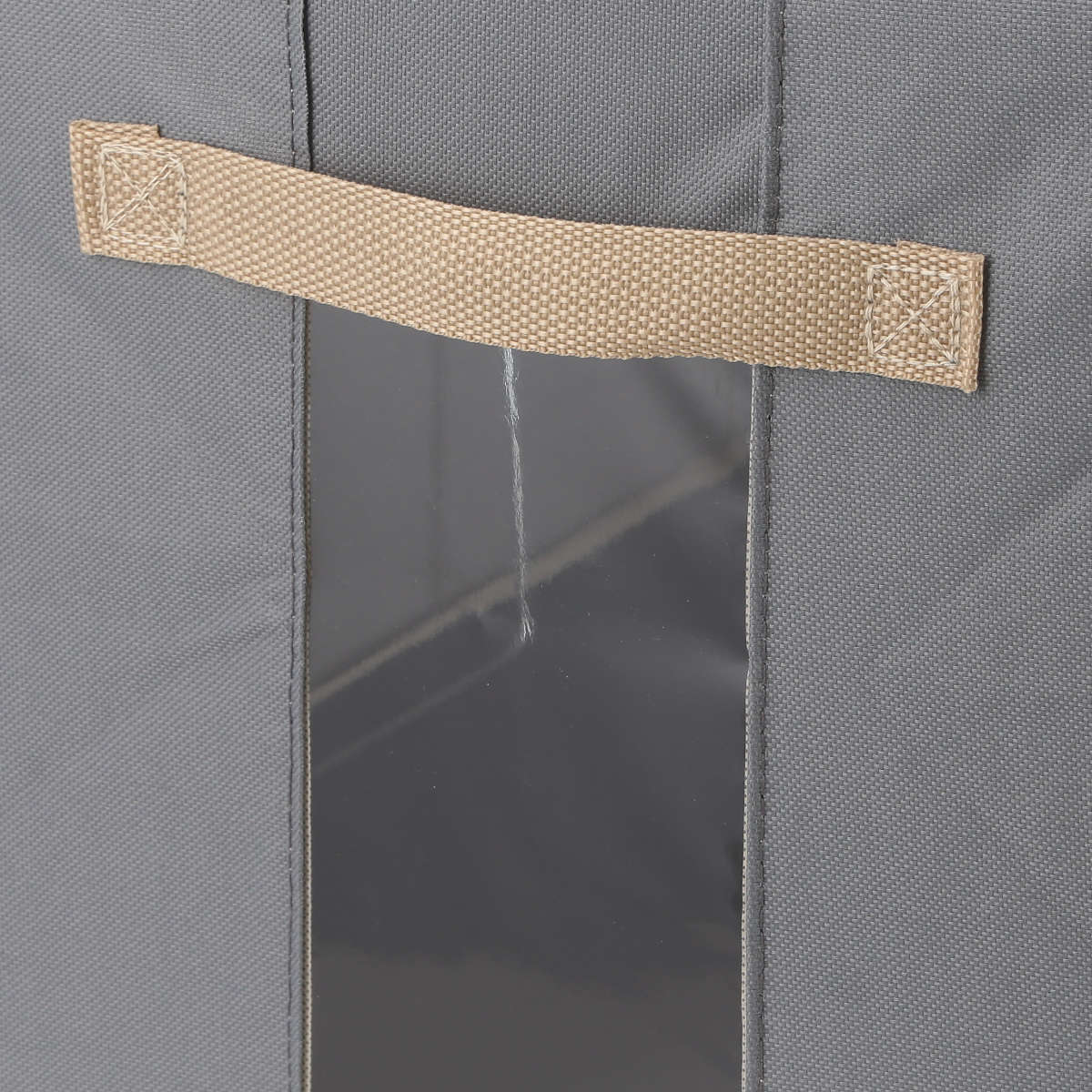 収納ボックス 72L 窓付き 積み重ね収納ボックス 同色3個セット 布 幅50×奥行40×高さ36cm ( 前開き 衣類収納 スタッキング 収納ケース 衣類 洋服 収納 クローゼット収納 大容量 押入れ収納 衣装ケース おしゃれ 収納袋 持ち手付き ) 【ブルー】 ブルー