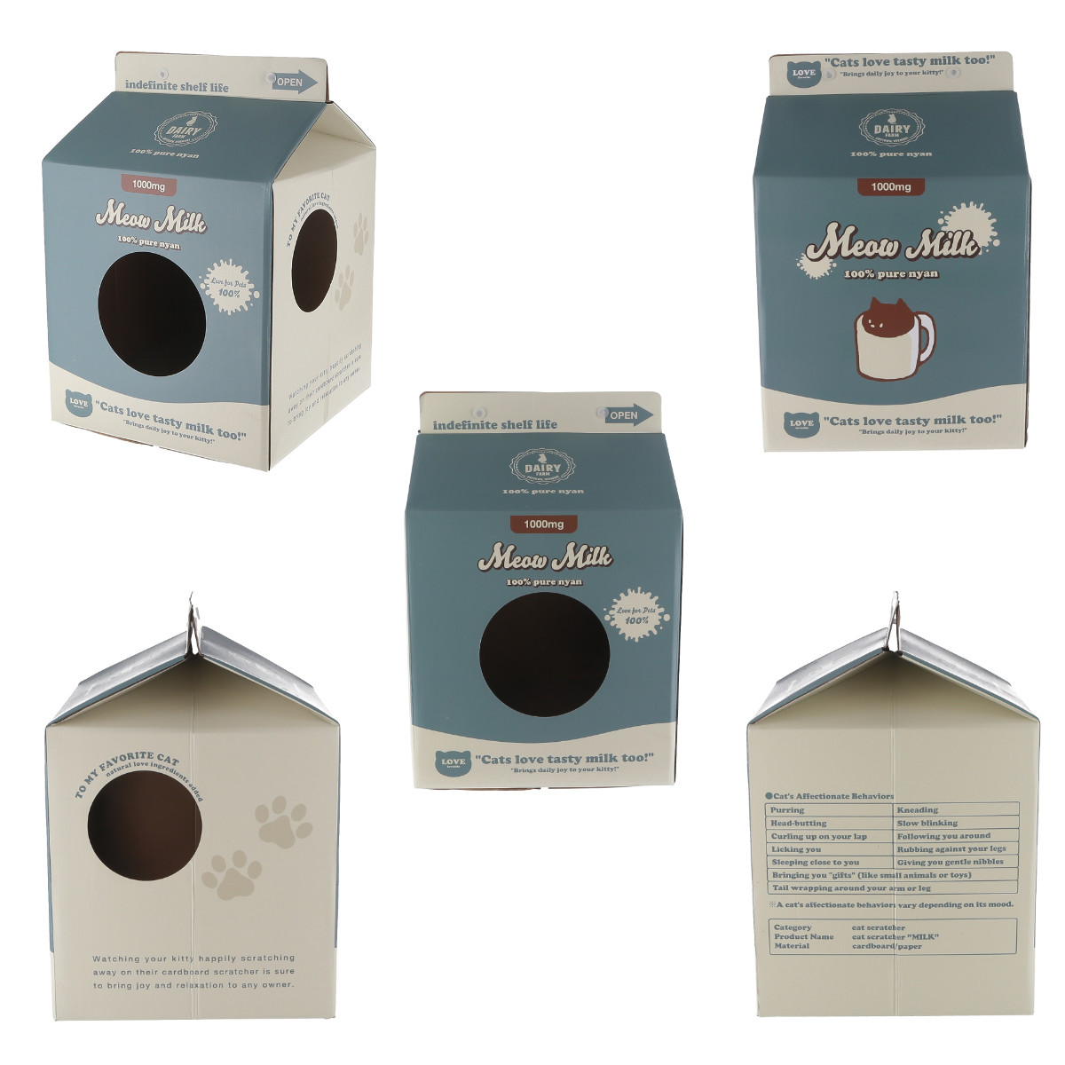 爪とぎ 猫 KDタイプ 牛乳パック ( 爪研ぎ つめとぎ 猫用 爪とぎハウス 段ボール ストレス解消 遊び おもちゃ かわいい 爪磨き ガリガリ ハウス 寝床 ねこ 猫用品 ペット用品 おしゃれ )
