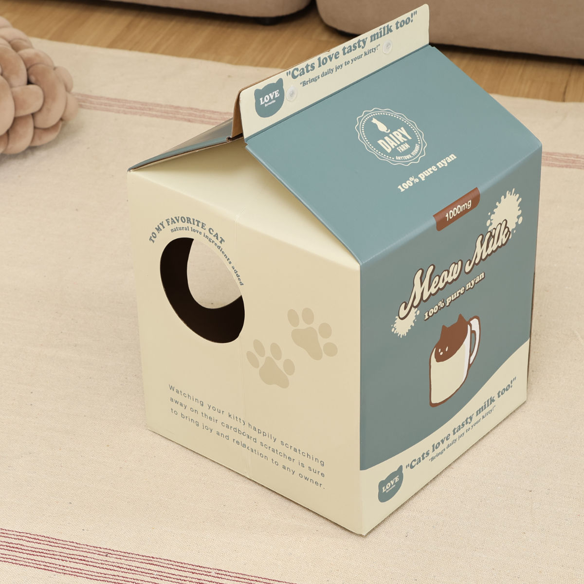 爪とぎ 猫 KDタイプ 牛乳パック ( 爪研ぎ つめとぎ 猫用 爪とぎハウス 段ボール ストレス解消 遊び おもちゃ かわいい 爪磨き ガリガリ ハウス 寝床 ねこ 猫用品 ペット用品 おしゃれ )