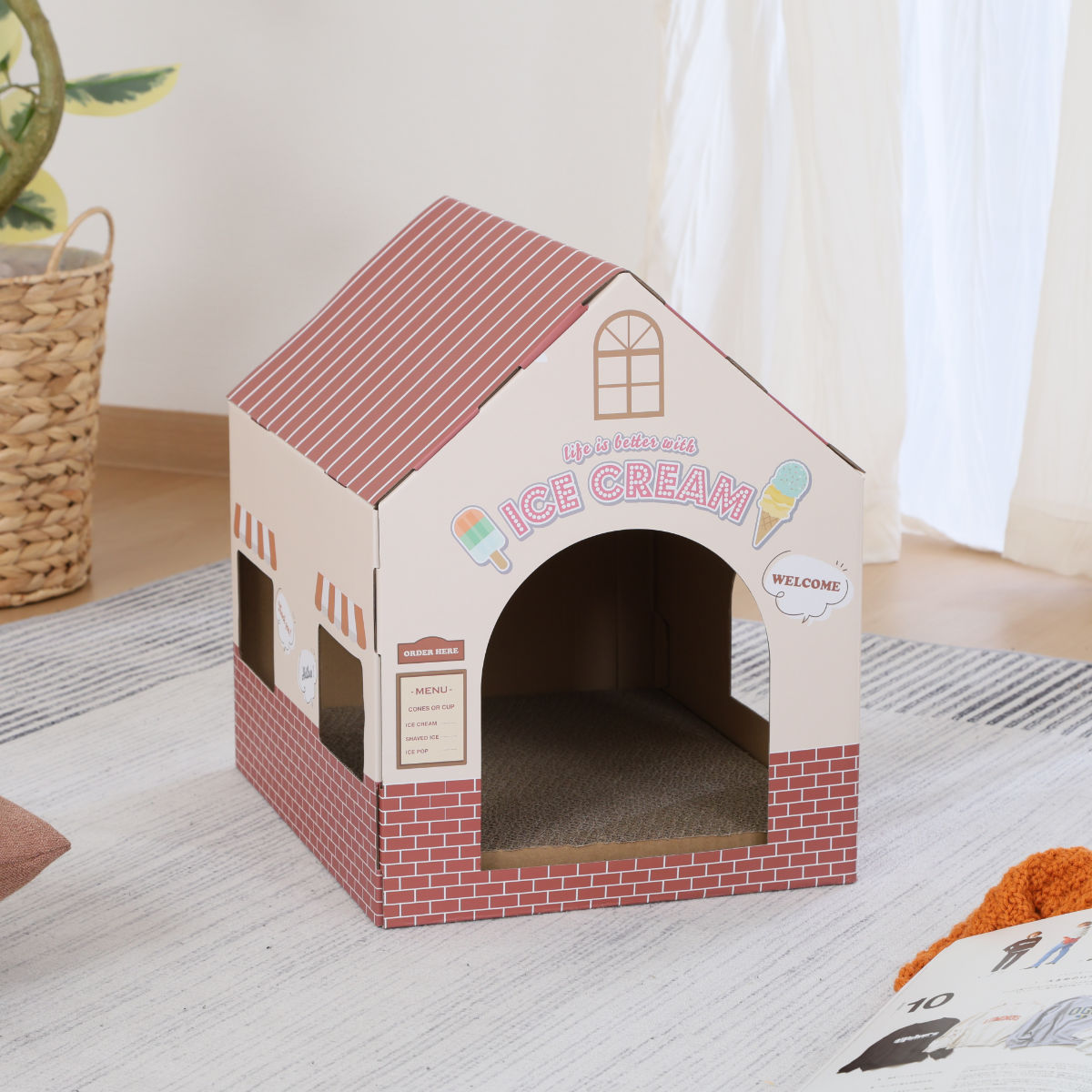 爪とぎ 猫 KDタイプ ハウス ( 爪研ぎ つめとぎ 猫用 爪とぎハウス 段ボール ストレス解消 遊び おもちゃ かわいい 爪磨き ガリガリ 寝床 ねこ 猫用品 ペット用品 おしゃれ )