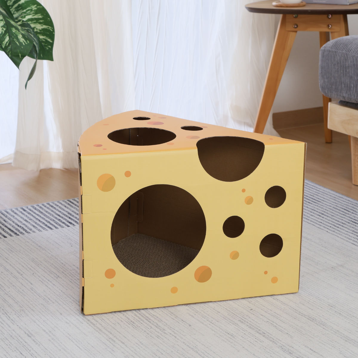 爪とぎ 猫 KDタイプ チーズ ( 爪研ぎ つめとぎ 猫用 爪とぎハウス 段ボール ストレス解消 遊び おもちゃ かわいい 爪磨き ガリガリ ハウス 寝床 ねこ 猫用品 ペット用品 おしゃれ )