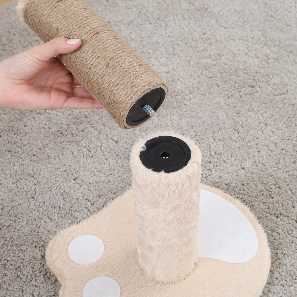 爪とぎ 猫 ポールタイプ ねこぱんち ( 爪研ぎ つめとぎ 猫用 スタンドタイプ 縦型 麻 ストレス解消 遊び 爪磨き ねこ おもちゃ かわいい 猫用品 ペット用品 ) 【ブラウン】 ブラウン