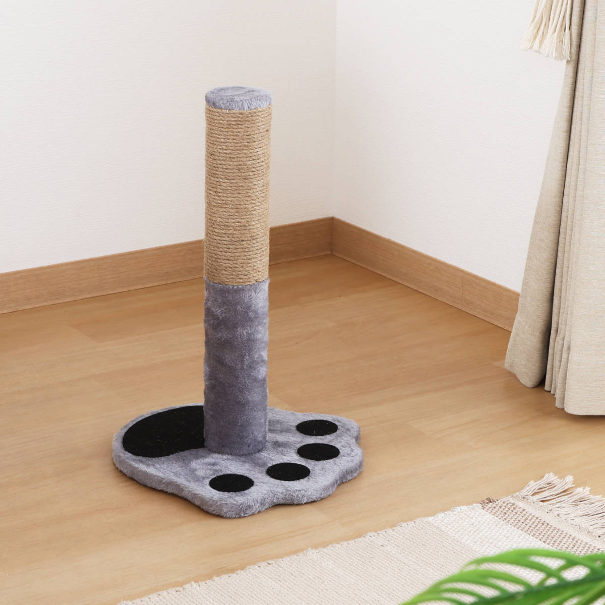 爪とぎ 猫 ポールタイプ ねこぱんち ( 爪研ぎ つめとぎ 猫用 スタンドタイプ 縦型 麻 ストレス解消 遊び 爪磨き ねこ おもちゃ かわいい 猫用品 ペット用品 ) 【ブラウン】 ブラウン