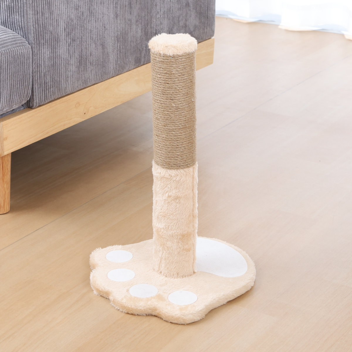 爪とぎ 猫 ポールタイプ ねこぱんち ( 爪研ぎ つめとぎ 猫用 スタンドタイプ 縦型 麻 ストレス解消 遊び 爪磨き ねこ おもちゃ かわいい 猫用品 ペット用品 ) 【ブラウン】 ブラウン