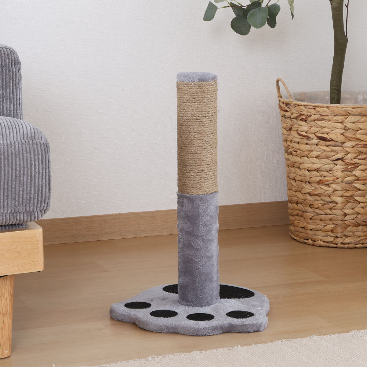 爪とぎ 猫 ポールタイプ ねこぱんち ( 爪研ぎ つめとぎ 猫用 スタンドタイプ 縦型 麻 ストレス解消 遊び 爪磨き ねこ おもちゃ かわいい 猫用品 ペット用品 ) 【ブラウン】 ブラウン