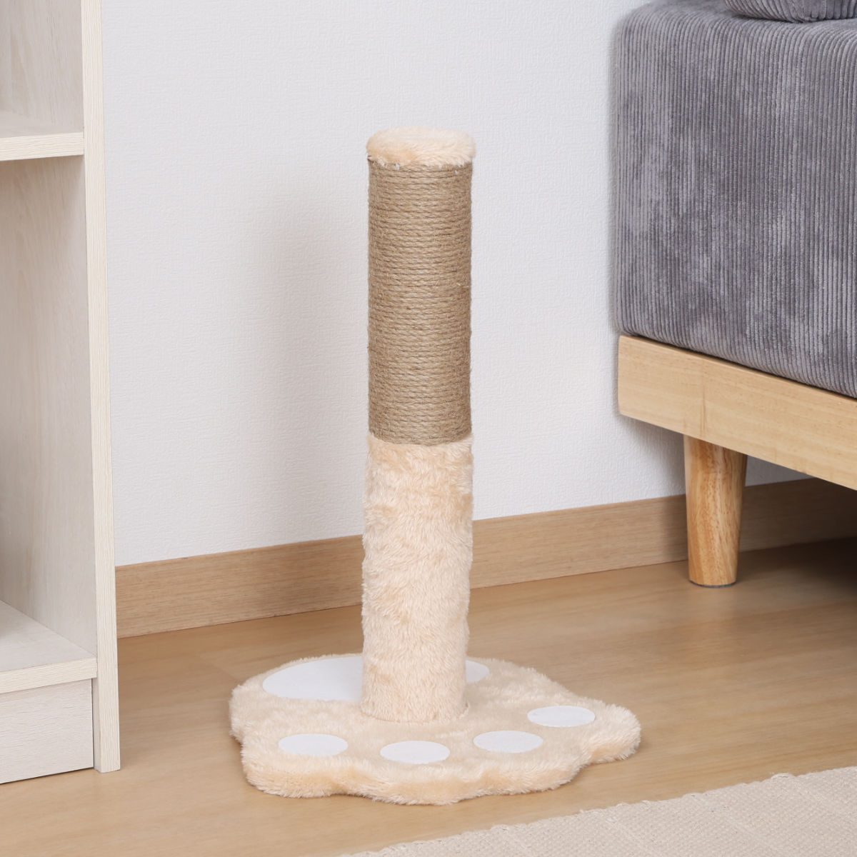 爪とぎ 猫 ポールタイプ ねこぱんち ( 爪研ぎ つめとぎ 猫用 スタンドタイプ 縦型 麻 ストレス解消 遊び 爪磨き ねこ おもちゃ かわいい 猫用品 ペット用品 ) 【ブラウン】 ブラウン