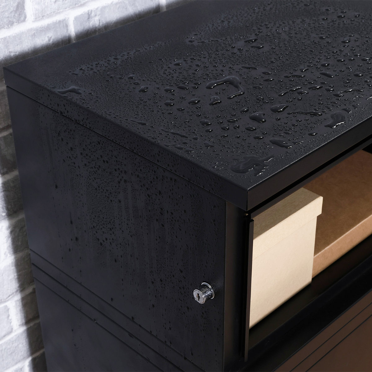 宅配ボックス スチール宅配ボックス Luca 2段 ( 宅配 ボックス ポスト 宅配ポスト 一戸建て用 大型 大容量 据え置き 置き配用ボックス 郵便 郵便受け 宅配BOX 2段式 防止対策 防犯 鍵付き 戸建 屋外 おしゃれ ) 【ホワイト】 ホワイト