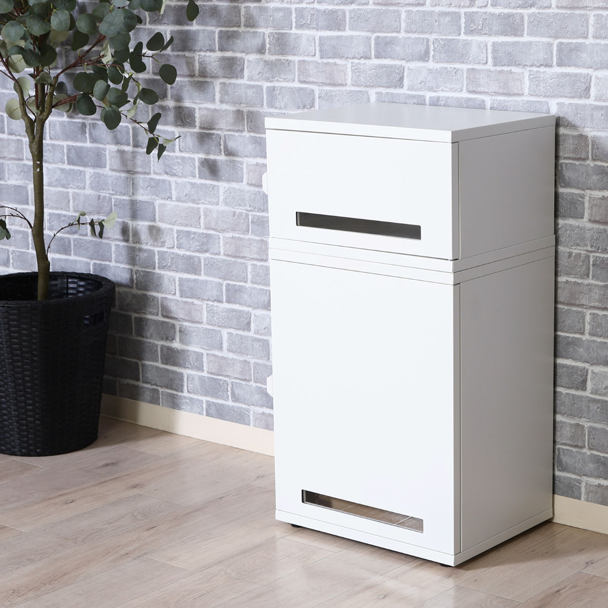 宅配ボックス スチール宅配ボックス Luca 2段 ( 宅配 ボックス ポスト 宅配ポスト 一戸建て用 大型 大容量 据え置き 置き配用ボックス 郵便 郵便受け 宅配BOX 2段式 防止対策 防犯 鍵付き 戸建 屋外 おしゃれ ) 【ホワイト】 ホワイト